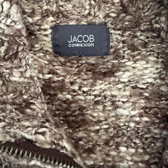 Jacob Connexion vintage zip-up knit jacket – cozy textured acrylic blend Y2K - Picture 3 of 6